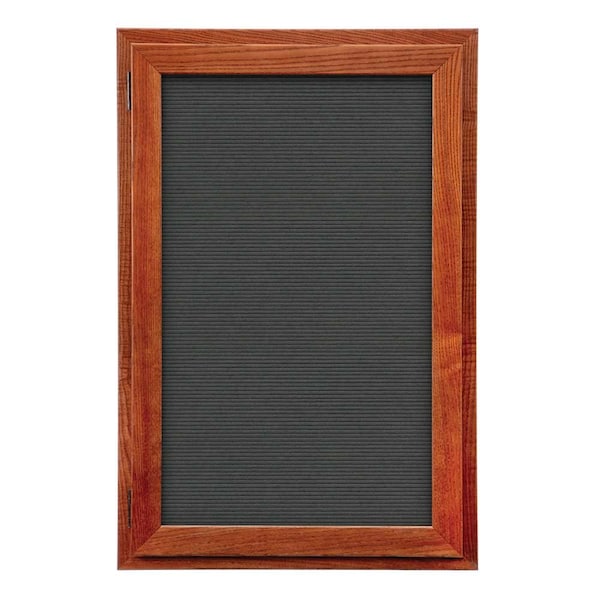 Indoor Enclosed Combo Board, 72"x36", Bronze Frame/Grey & Forbo